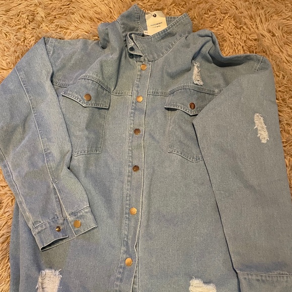 ANDTHEWHY  - Small - Light Colored Demin Shacket - Picture 2 of 2